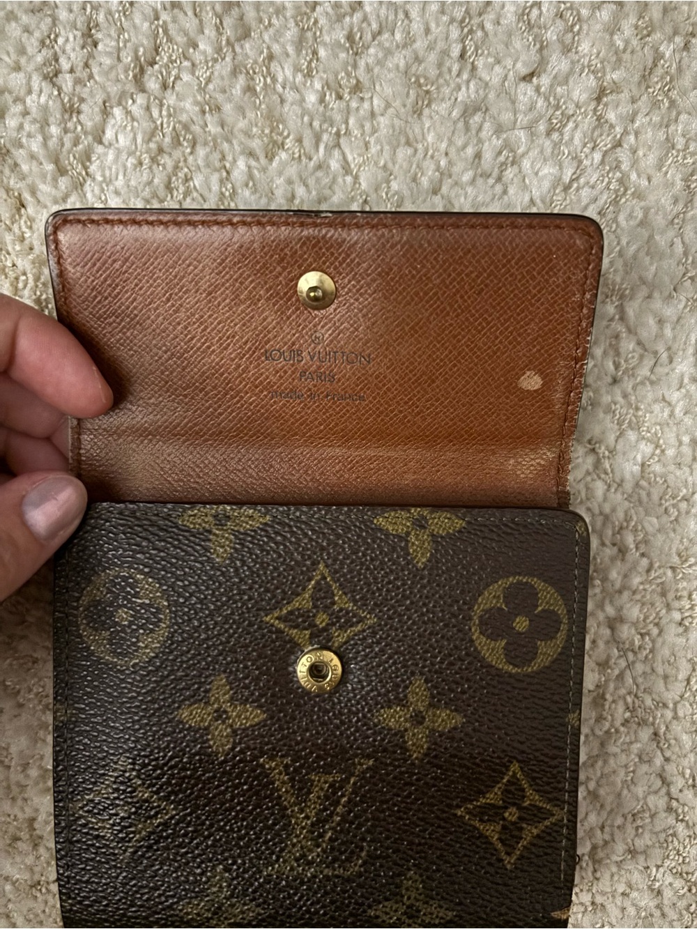 Louis Vuitton Monogram Canvas Small Flap Wallet in Brown and Tan